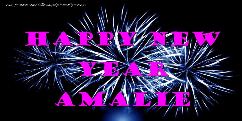 Greetings Cards for New Year - Fireworks | Happy New Year Amalie