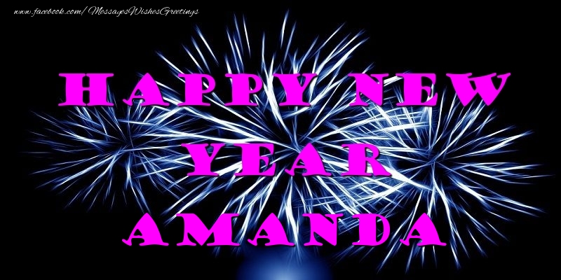  Greetings Cards for New Year - Fireworks | Happy New Year Amanda