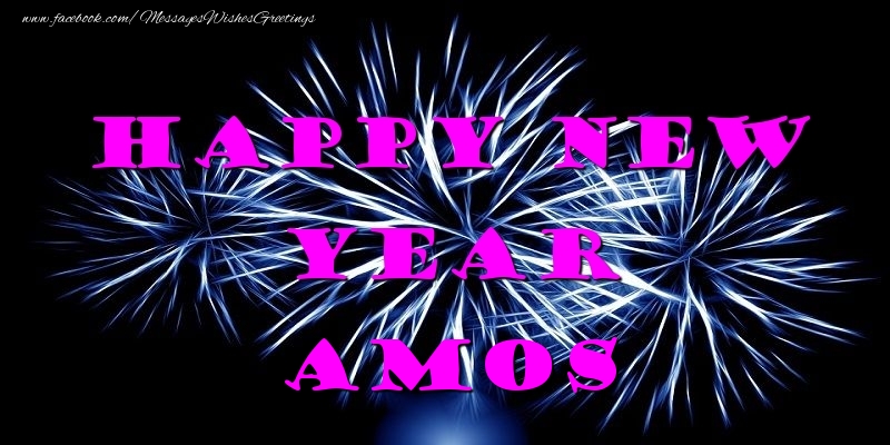 Greetings Cards for New Year - Fireworks | Happy New Year Amos