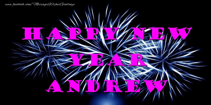 Greetings Cards for New Year - Fireworks | Happy New Year Andrew