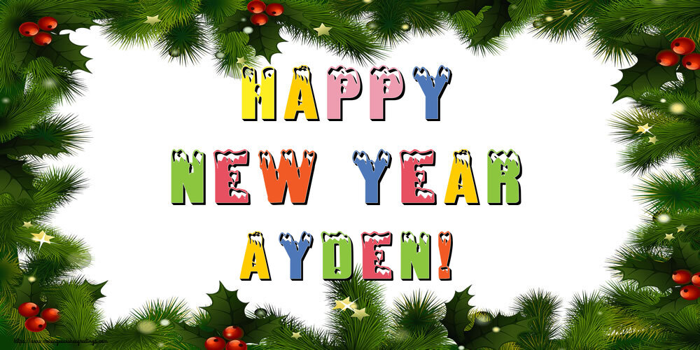 Greetings Cards for New Year - Christmas Decoration | Happy New Year Ayden!