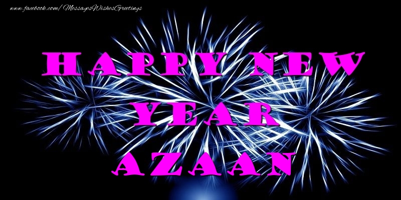 Greetings Cards for New Year - Happy New Year Azaan