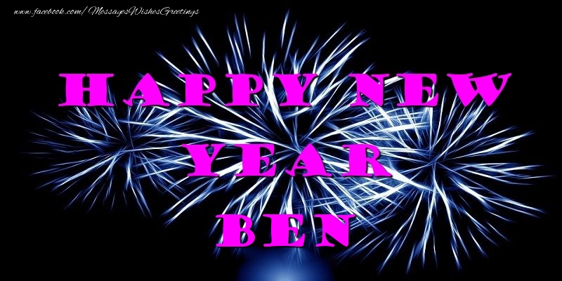 Greetings Cards for New Year - Fireworks | Happy New Year Ben