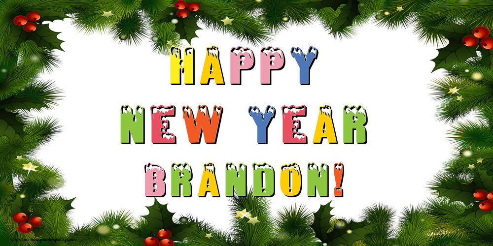 Greetings Cards for New Year - Christmas Decoration | Happy New Year Brandon!