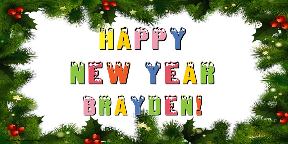 Greetings Cards for New Year - Happy New Year Brayden!