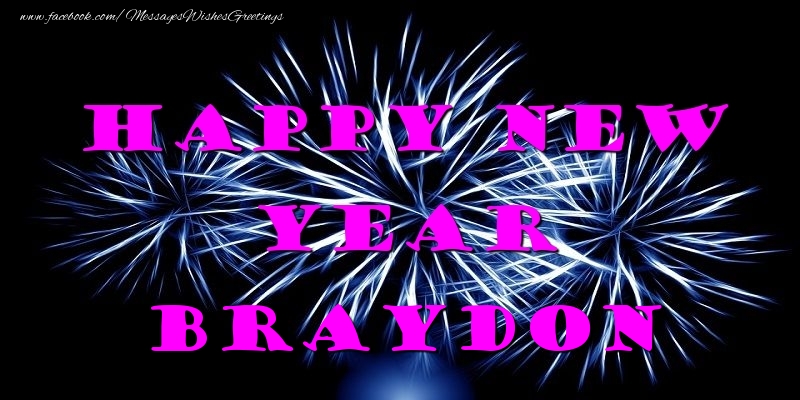 Greetings Cards for New Year - Fireworks | Happy New Year Braydon