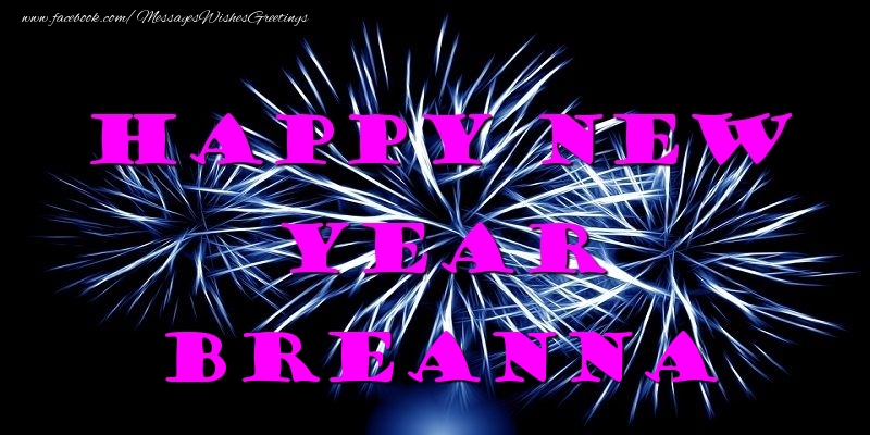 Greetings Cards for New Year - Fireworks | Happy New Year Breanna