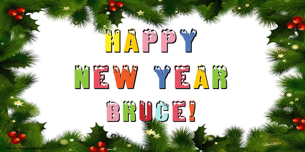 Greetings Cards for New Year - Christmas Decoration | Happy New Year Bruce!