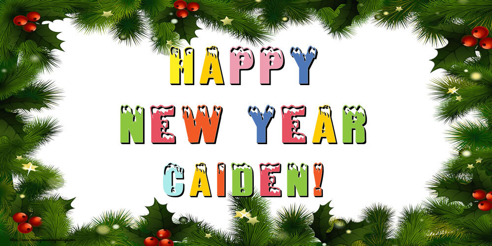 Greetings Cards for New Year - Happy New Year Caiden!