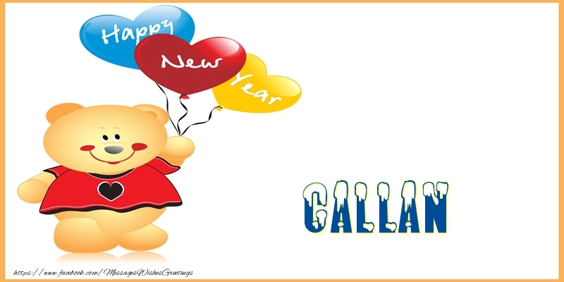 Greetings Cards for New Year - Happy New Year Callan!