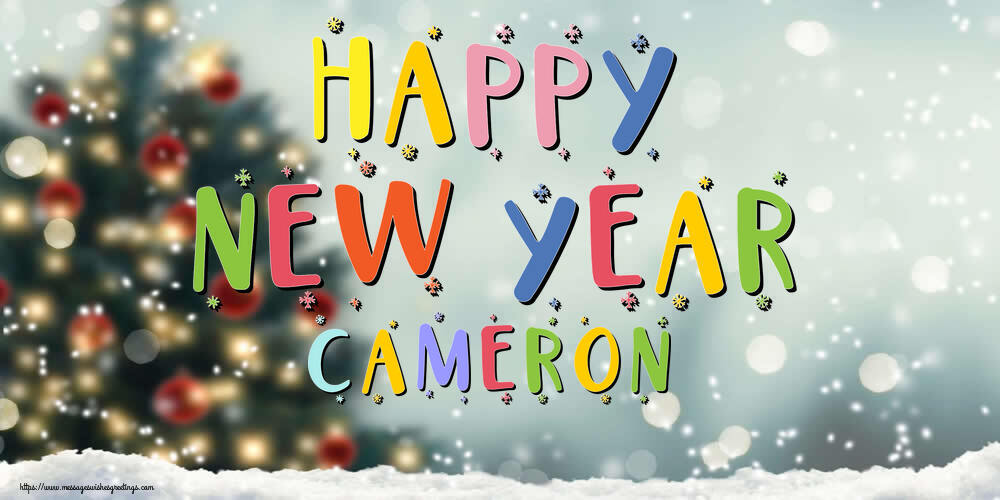 Greetings Cards for New Year - Christmas Tree | Happy New Year Cameron!