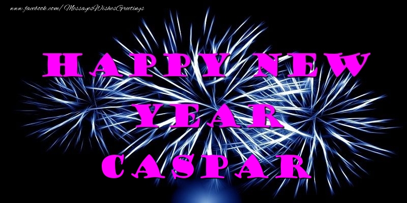 Greetings Cards for New Year - Fireworks | Happy New Year Caspar