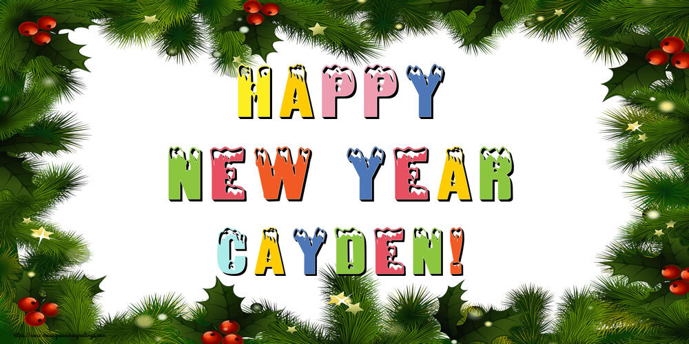 Greetings Cards for New Year - Christmas Decoration | Happy New Year Cayden!