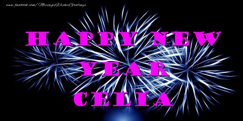 Greetings Cards for New Year - Fireworks | Happy New Year Celia