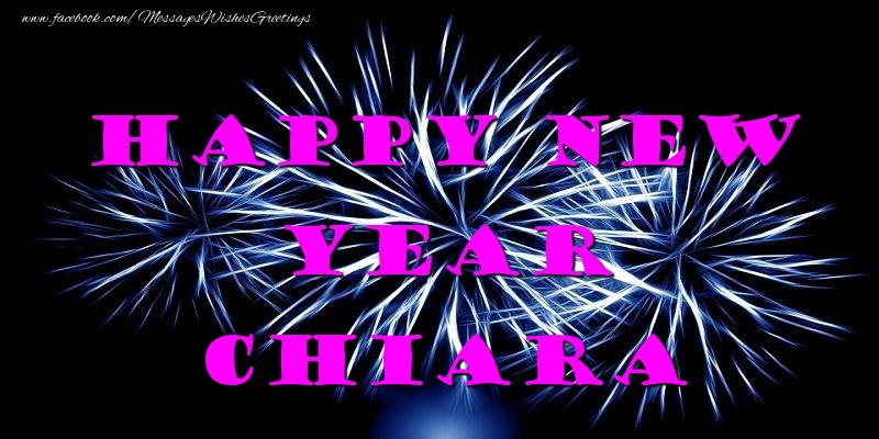 Greetings Cards for New Year - Fireworks | Happy New Year Chiara