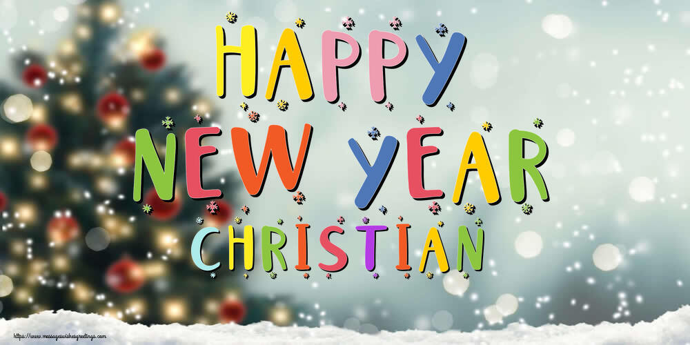 Greetings Cards for New Year - Christmas Tree | Happy New Year Christian!