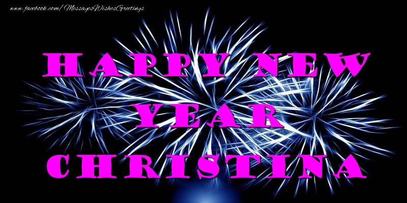Greetings Cards for New Year - Fireworks | Happy New Year Christina