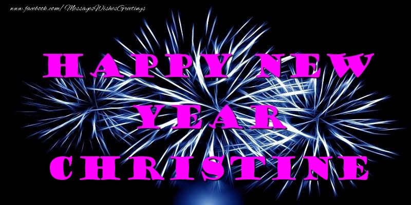 Greetings Cards for New Year - Fireworks | Happy New Year Christine