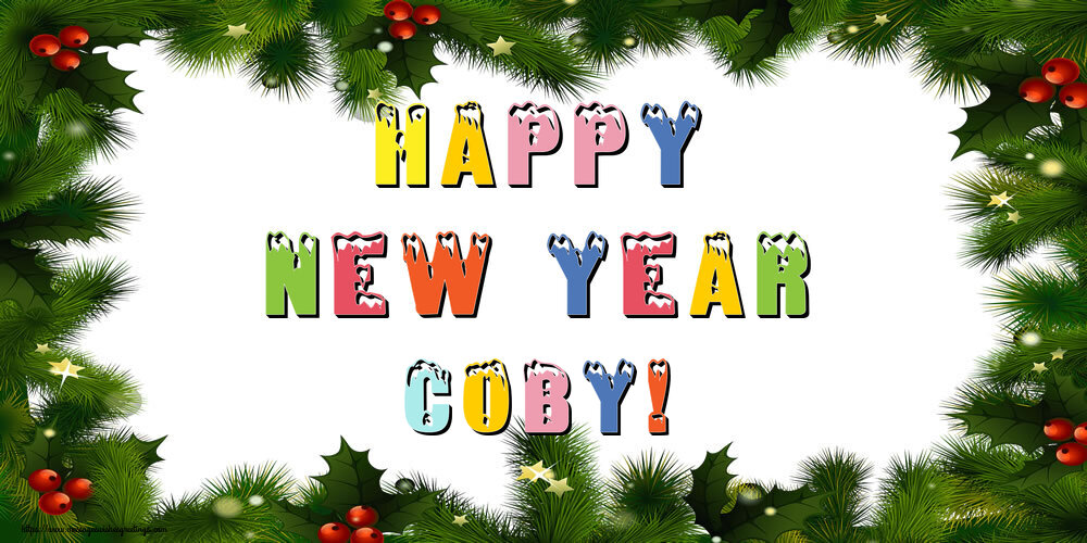 Greetings Cards for New Year - Christmas Decoration | Happy New Year Coby!