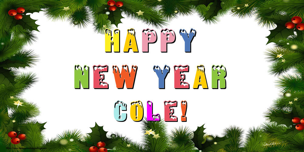 Greetings Cards for New Year - Happy New Year Cole!