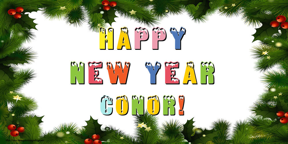 Greetings Cards for New Year - Christmas Decoration | Happy New Year Conor!