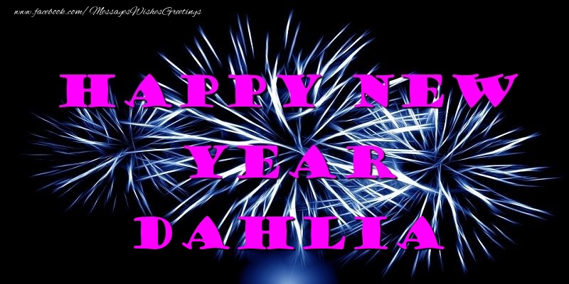 Greetings Cards for New Year - Fireworks | Happy New Year Dahlia