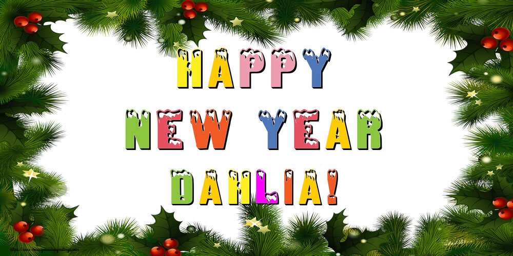  Greetings Cards for New Year - Christmas Decoration | Happy New Year Dahlia!