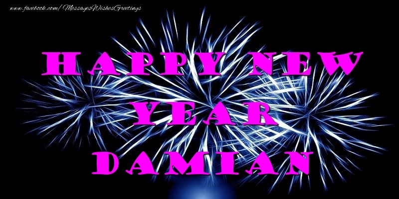 Greetings Cards for New Year - Fireworks | Happy New Year Damian