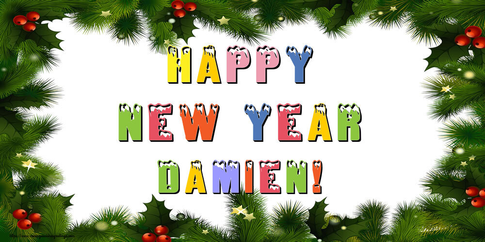 Greetings Cards for New Year - Christmas Decoration | Happy New Year Damien!