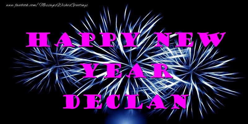 Greetings Cards for New Year - Fireworks | Happy New Year Declan