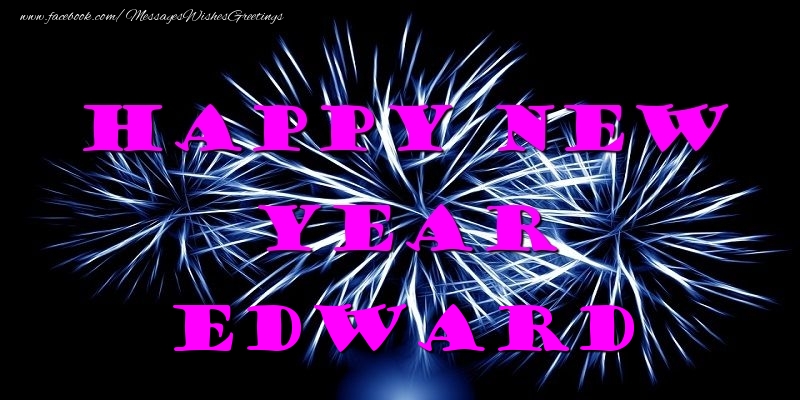  Greetings Cards for New Year - Fireworks | Happy New Year Edward