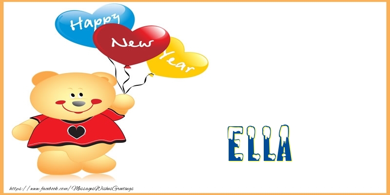 Greetings Cards for New Year - Happy New Year Ella!