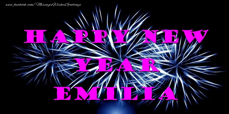 Greetings Cards for New Year - Happy New Year Emilia