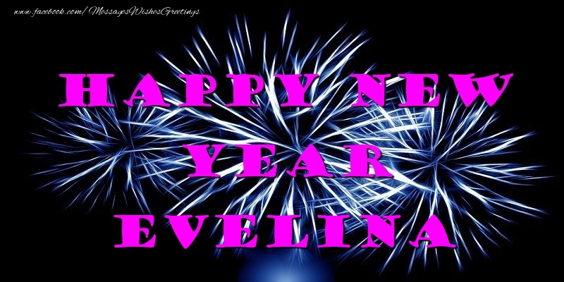 Greetings Cards for New Year - Fireworks | Happy New Year Evelina