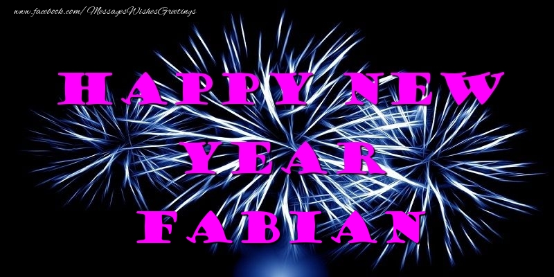 Greetings Cards for New Year - Happy New Year Fabian