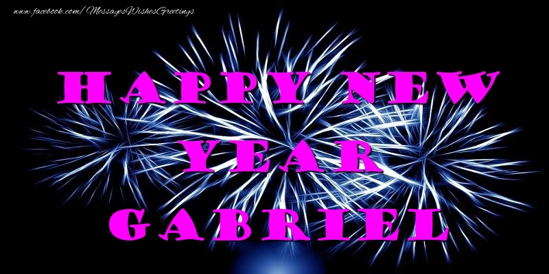 Greetings Cards for New Year - Fireworks | Happy New Year Gabriel
