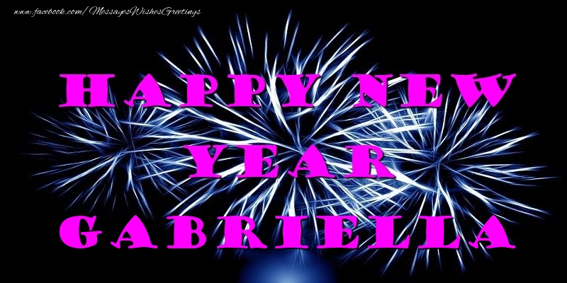 Greetings Cards for New Year - Fireworks | Happy New Year Gabriella