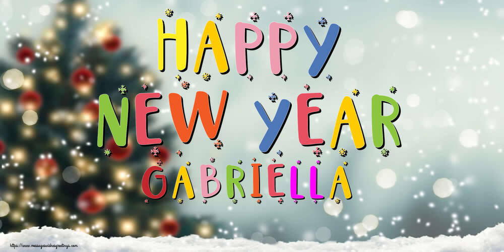 Greetings Cards for New Year - Christmas Tree | Happy New Year Gabriella!