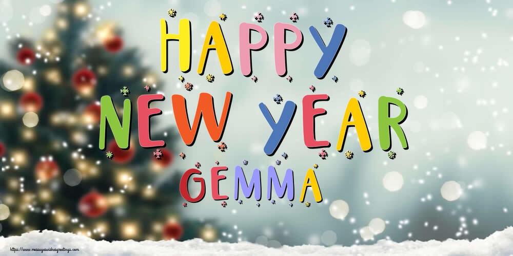Greetings Cards for New Year - Happy New Year Gemma!