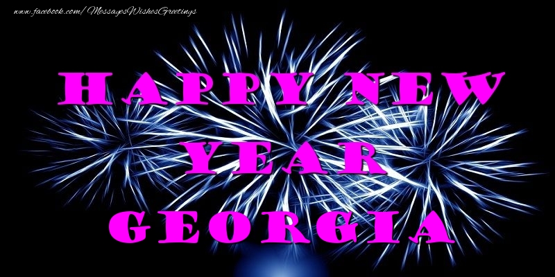 Greetings Cards for New Year - Happy New Year Georgia