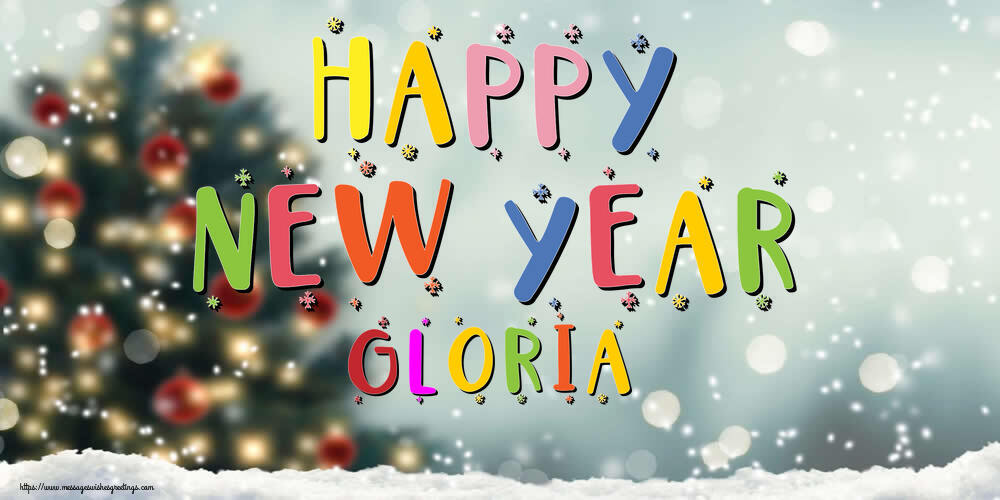 Greetings Cards for New Year - Christmas Tree | Happy New Year Gloria!