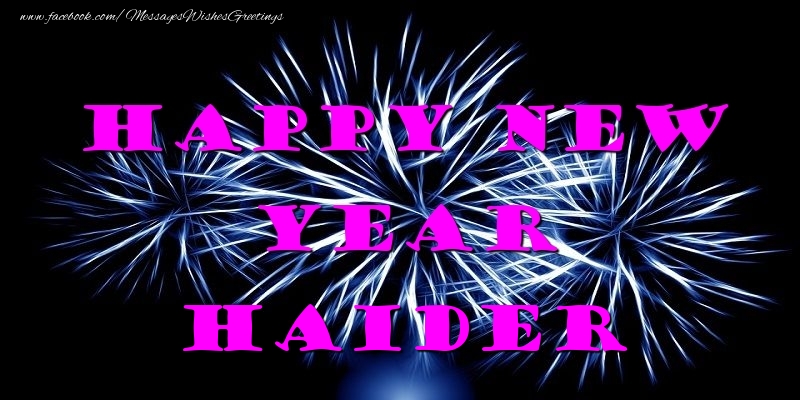 Greetings Cards for New Year - Happy New Year Haider