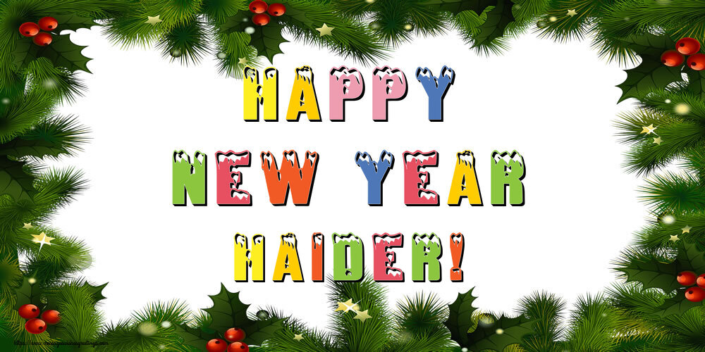 Greetings Cards for New Year - Christmas Decoration | Happy New Year Haider!