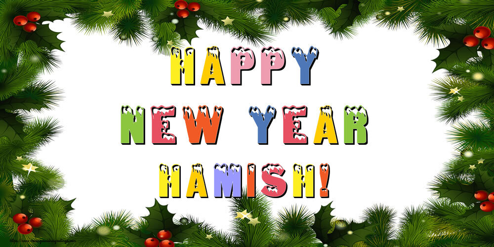 Greetings Cards for New Year - Christmas Decoration | Happy New Year Hamish!