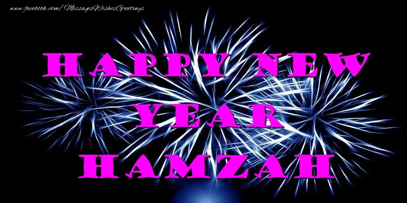 Greetings Cards for New Year - Fireworks | Happy New Year Hamzah