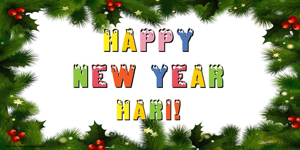 Greetings Cards for New Year - Christmas Decoration | Happy New Year Hari!