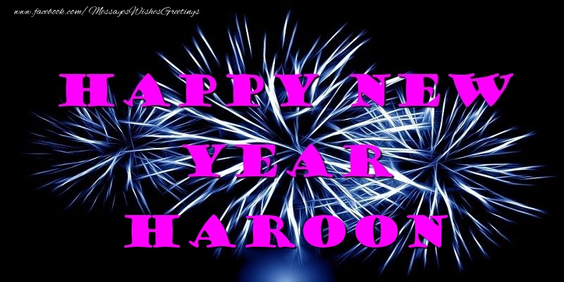 Greetings Cards for New Year - Fireworks | Happy New Year Haroon