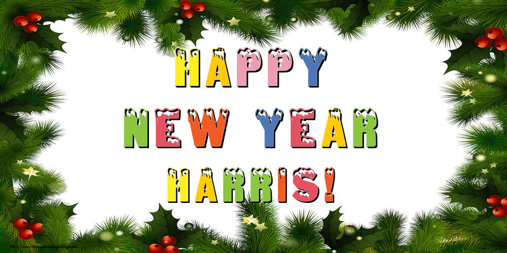 Greetings Cards for New Year - Happy New Year Harris!