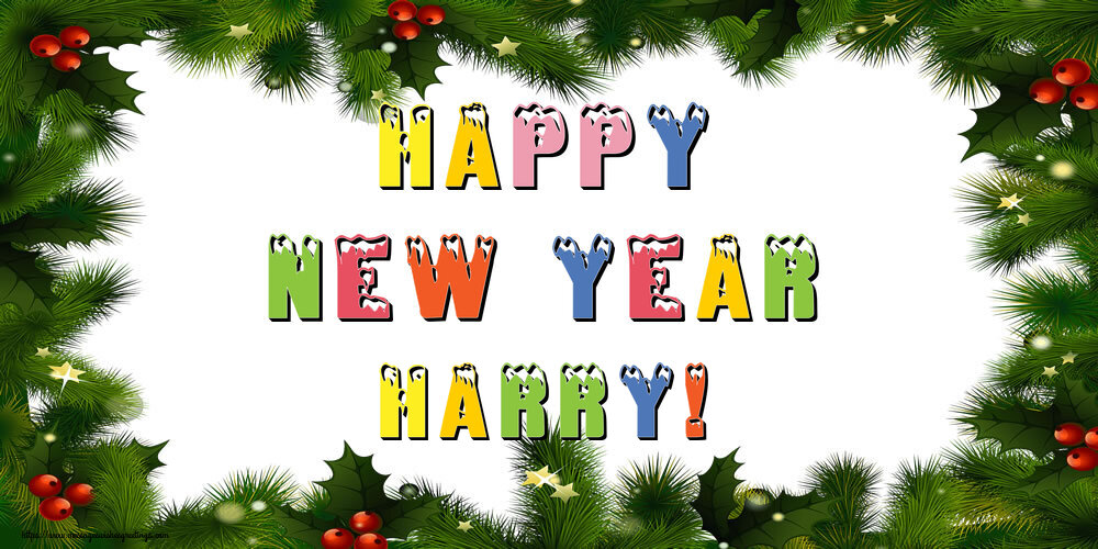 Greetings Cards for New Year - Happy New Year Harry!