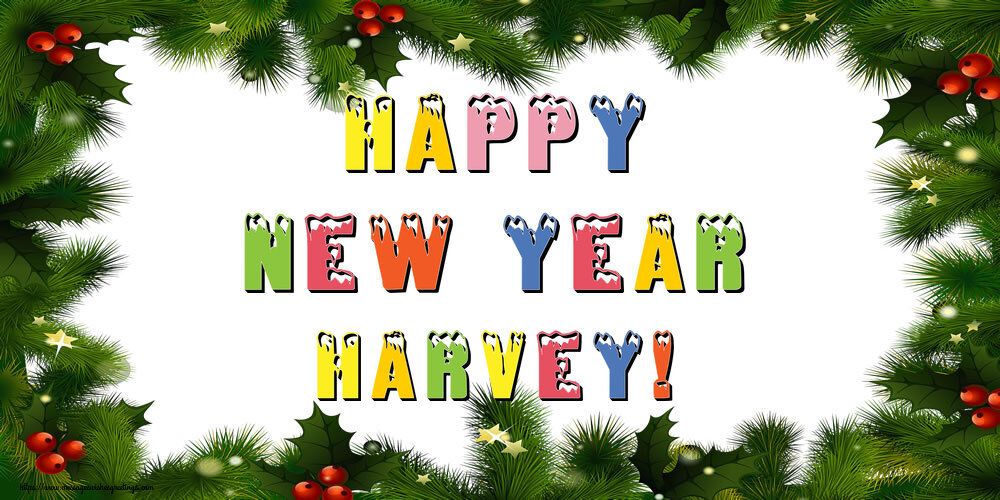 Greetings Cards for New Year - Christmas Decoration | Happy New Year Harvey!